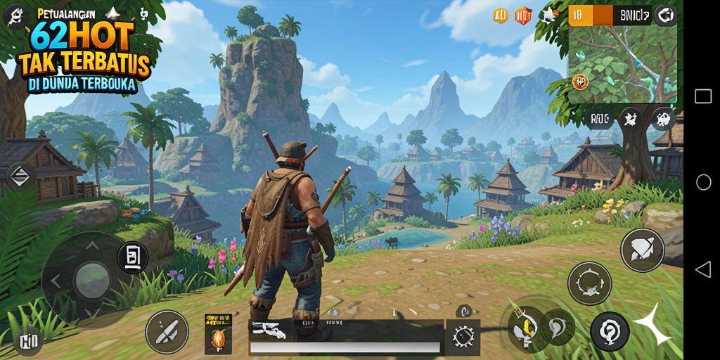 Tampilan gameplay mendalam dalam dunia terbuka 62HOT yang menakjubkan.