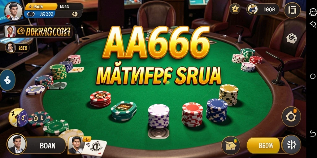 Tampilan gameplay poker yang seru dan interaktif di AA666.