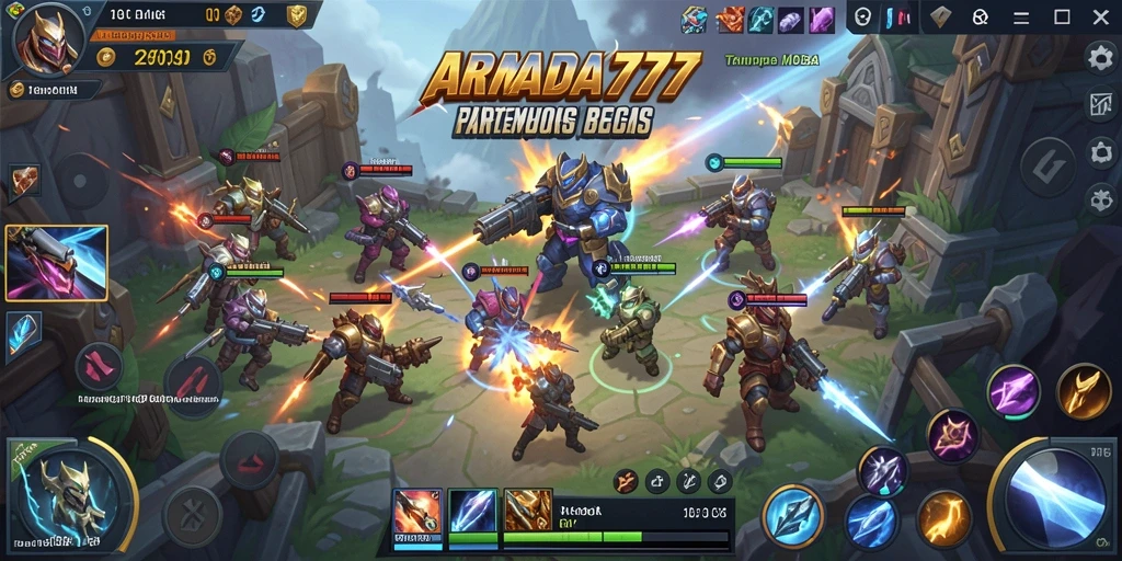 Tampilan gameplay menarik dalam ARMADA777, penuh aksi dan strategi.