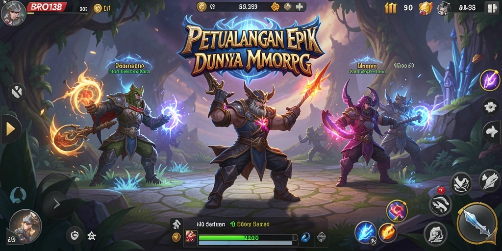 Tangkapan layar menunjukkan aksi seru dalam petualangan MMORPG.