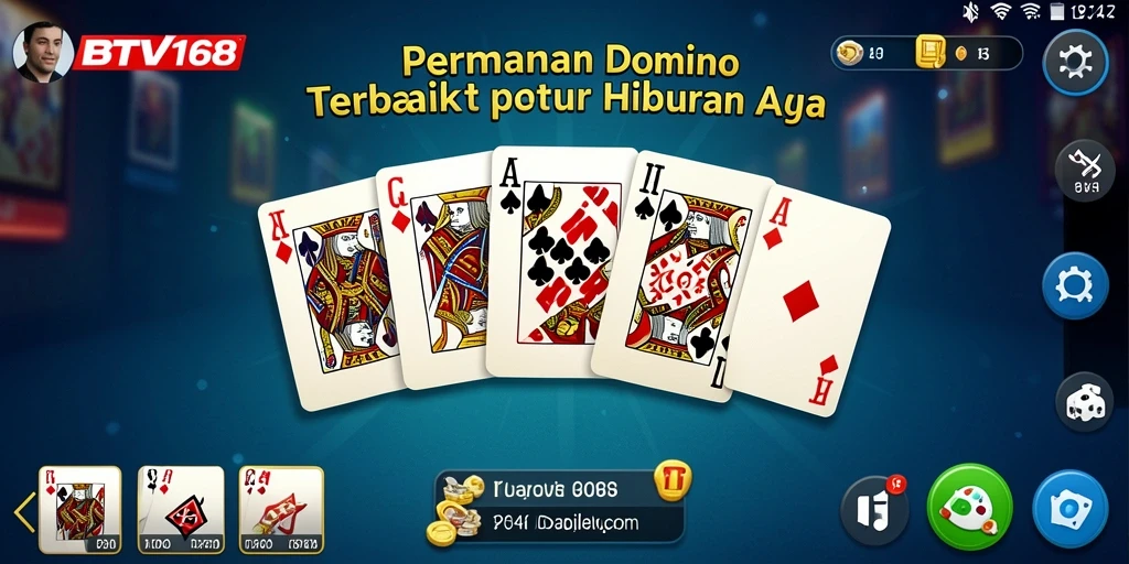 Tampilan gameplay menawan dari BTV168 dengan suasana permainan Domino.