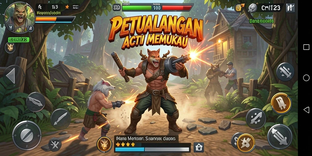 Gameplay CERI123 menampilkan aksi seru dan pertarungan epik.
