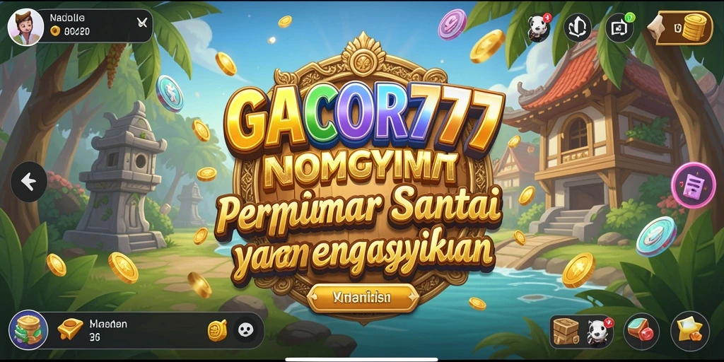 Tampilan gameplay GACOR777 yang ceria dan mengasyikkan.