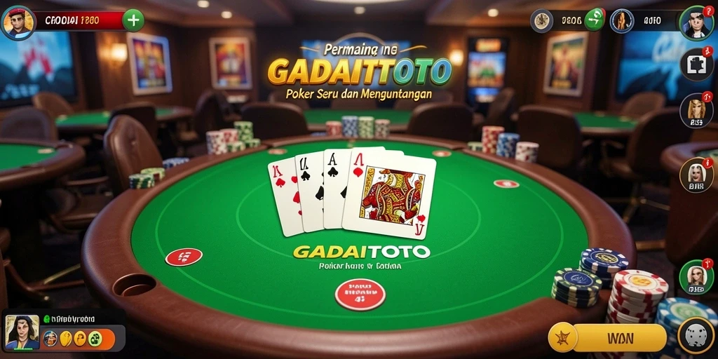 Tampilan menarik dari gameplay GADAITOTO yang menampilkan suasana permainan poker.
