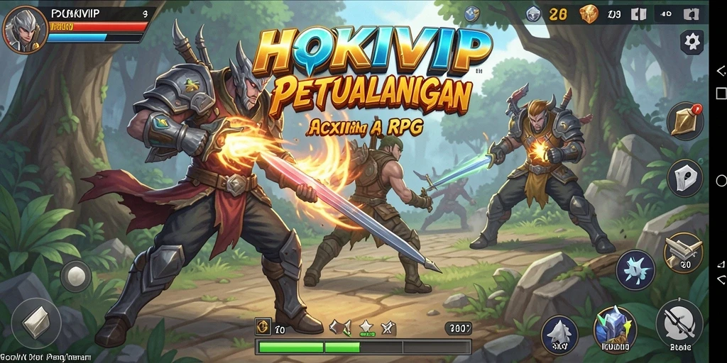 Screenshot fitur utama HOKIVIP menampilkan aksi seru dalam pertarungan ARPG.