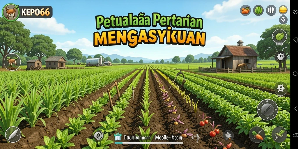 Tampilan gameplay KEPO66 yang menawan dan penuh warna dalam bertani.