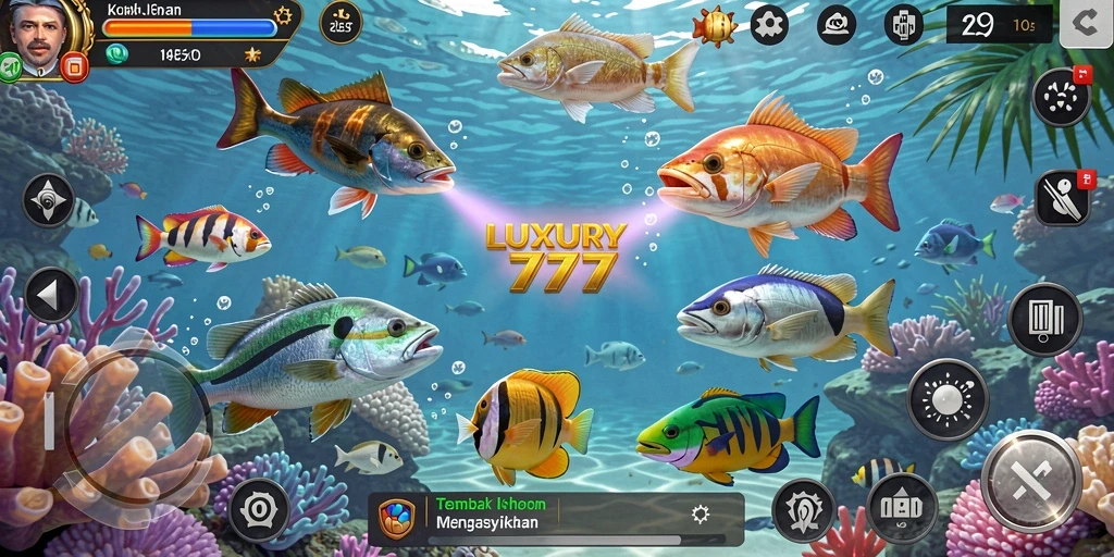Gameplay seru menembak ikan di LUXURY777.