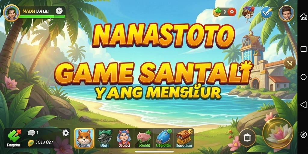 Tampilan gameplay NANASTOTO yang penuh warna dan menghibur.