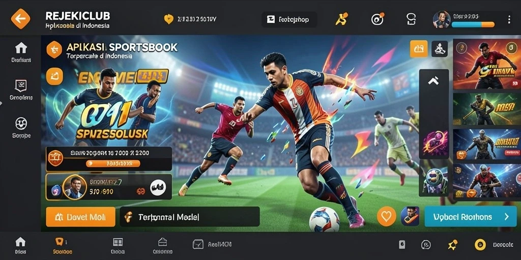 Tampilan gameplay REJEKICLUB yang menampilkan taruhan olahraga secara live.