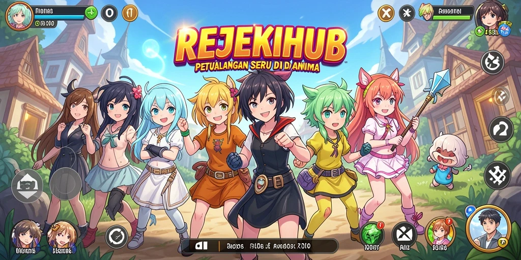 Tampilan gameplay seru dari REJEKIHUB dengan karakter anime yang menarik.