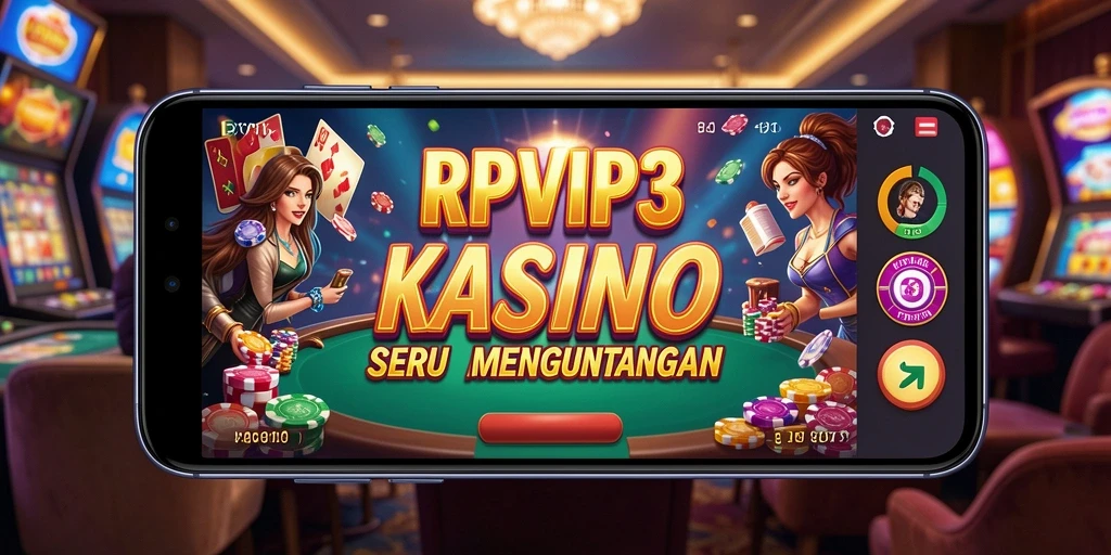 Tangkapan layar gameplay RPVIP3 yang menampilkan suasana kasino yang mendebarkan.