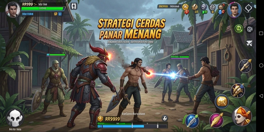 Tangkapan layar menunjukkan aksi seru dalam permainan strategi RR999.