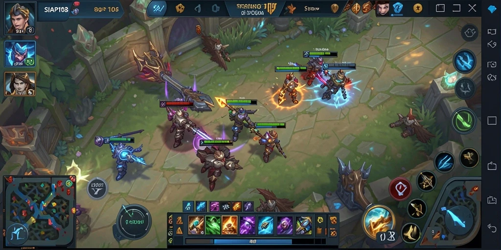 Gameplay mendebarkan di arena MOBA penuh aksi.