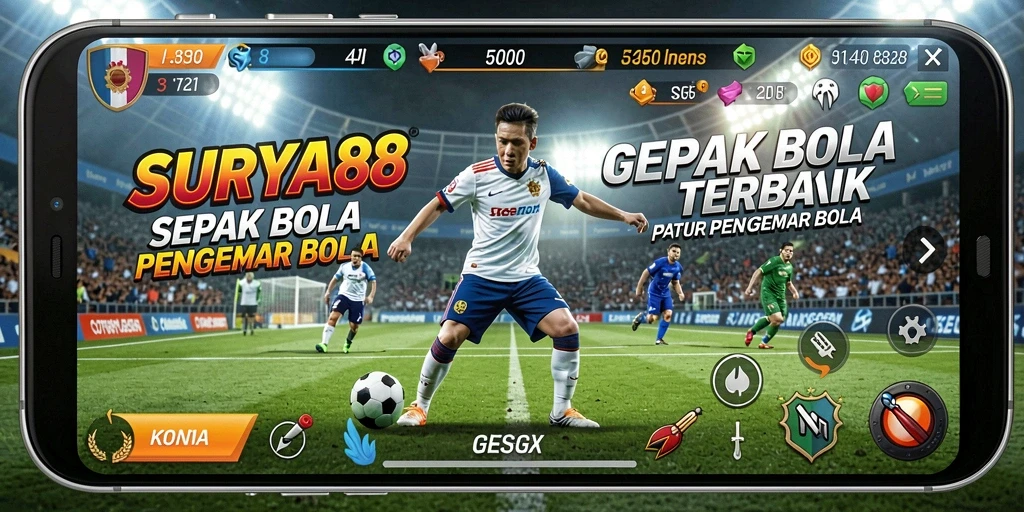 Tampilan gameplay SURYA88 yang menarik dalam pertandingan sepak bola.