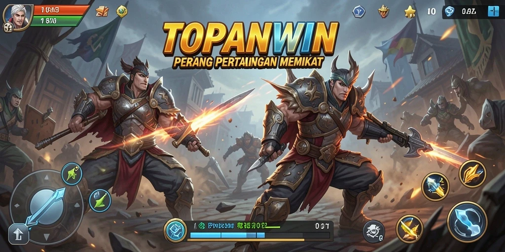 Tampilan seru dari gameplay TOPANWIN dengan pertarungan karakter yang dinamis.